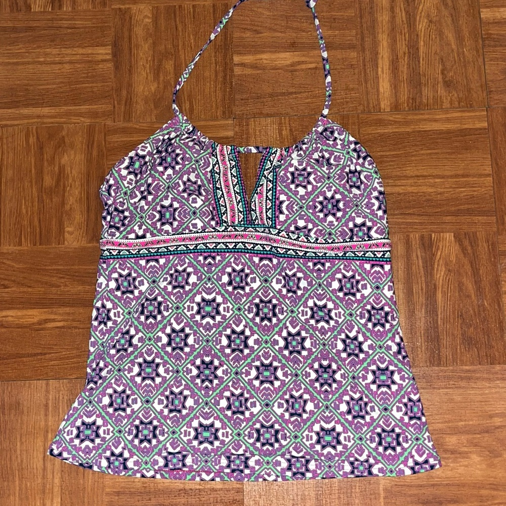pattern halter top